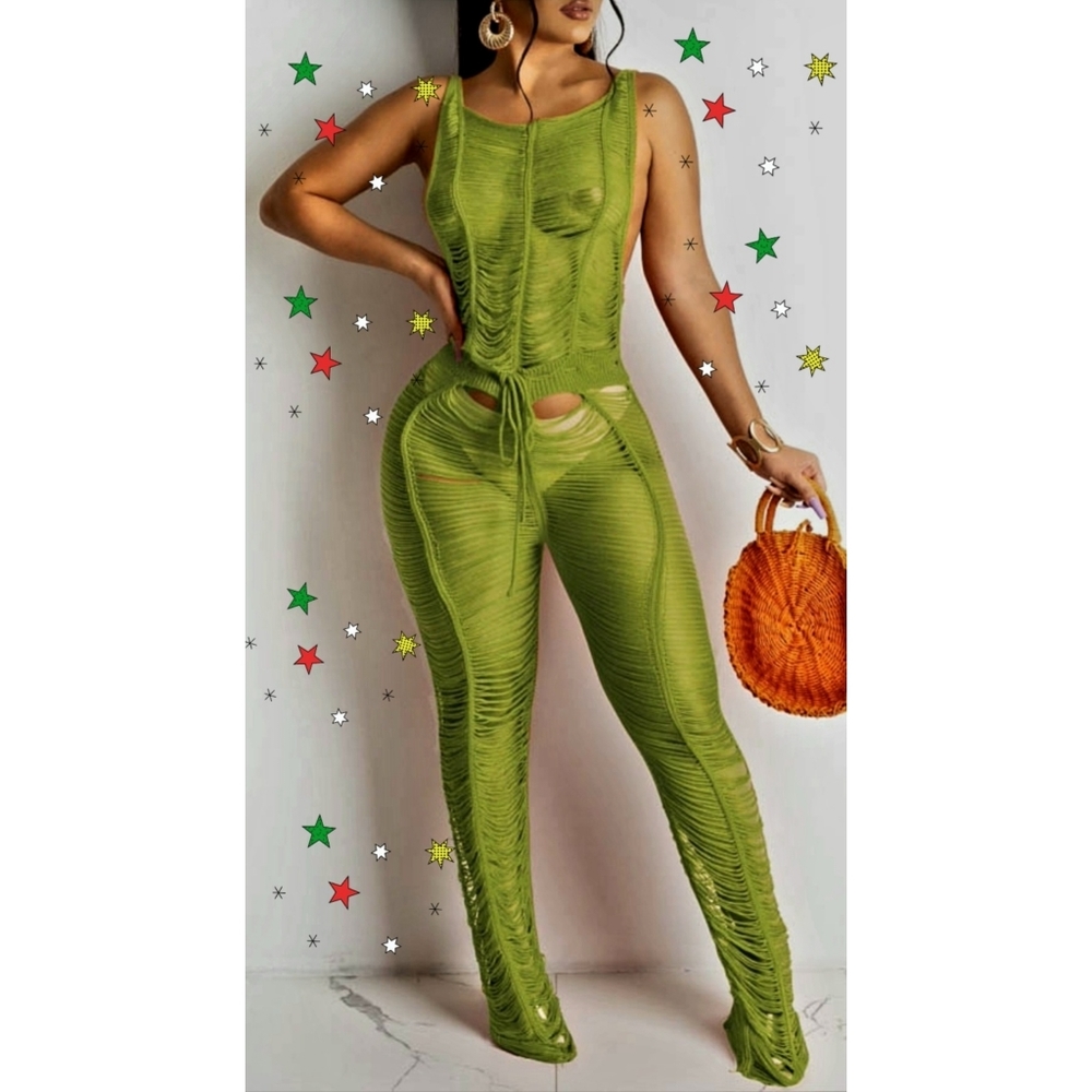 One piece beach/pool pant suit NWT